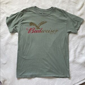 Budweiser Sage Green Short Sleeve Logo T-Shirt